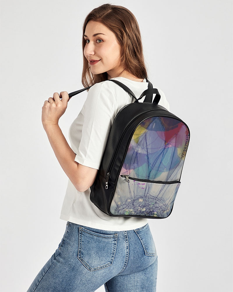 Flower Power Classic Faux Leather Backpack