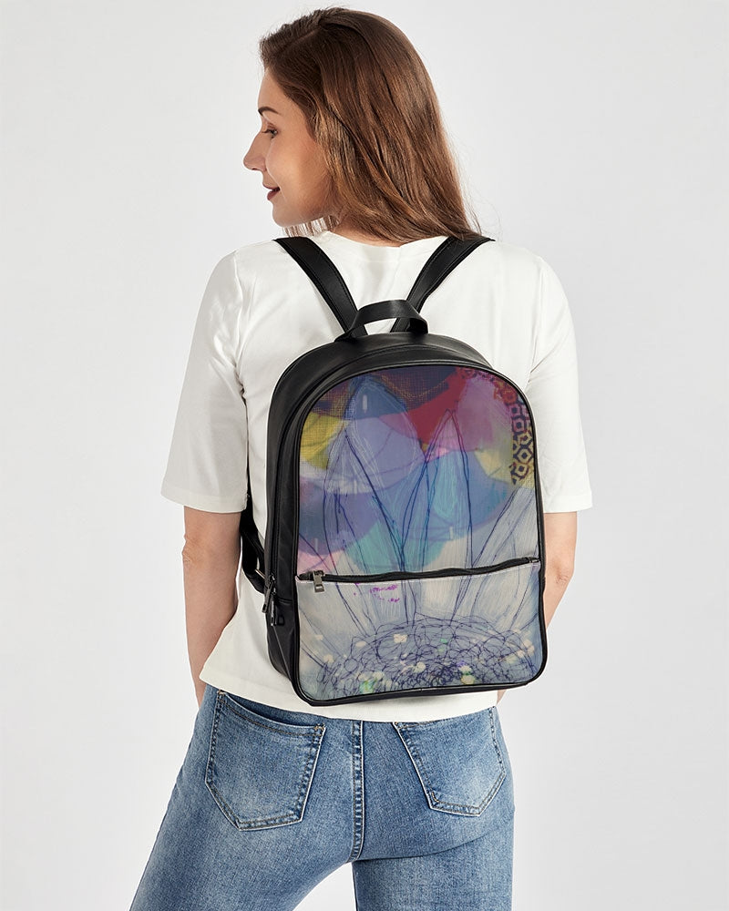 Flower Power Classic Faux Leather Backpack