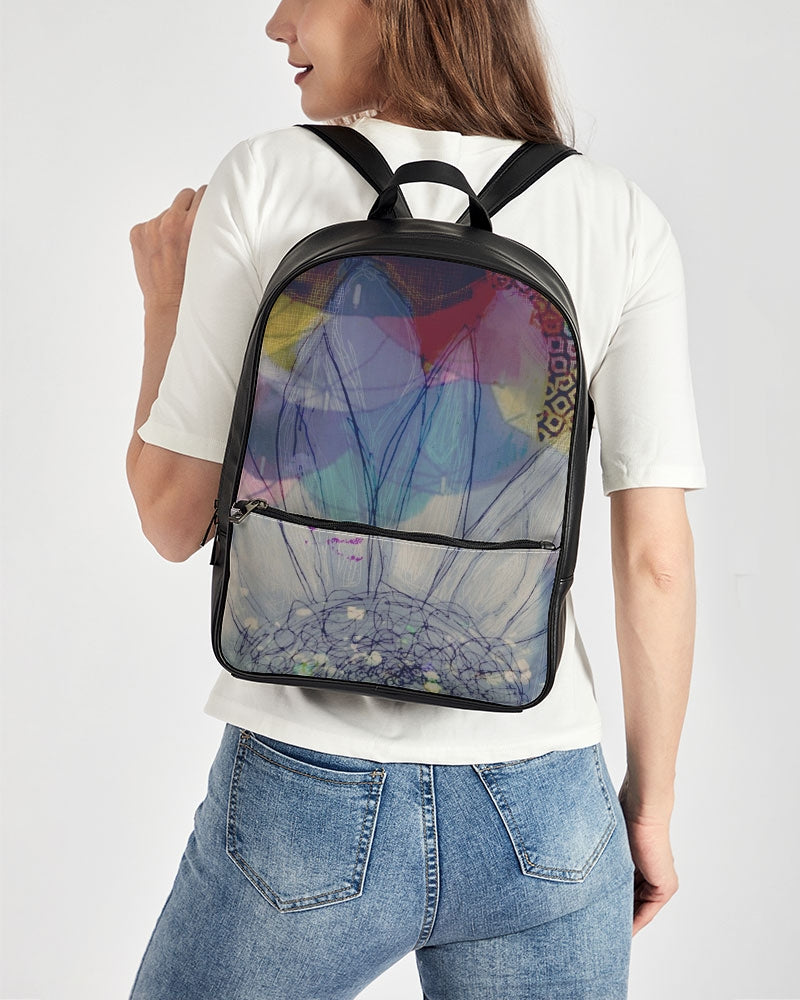 Flower Power Classic Faux Leather Backpack